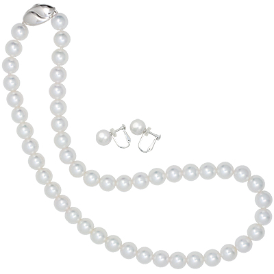 [ opnr3702_01 ] 真珠ネックレスとイヤリングセット