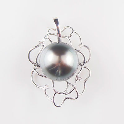[ oppd5228 ] 南陽真珠　ブラックペンダントトップ